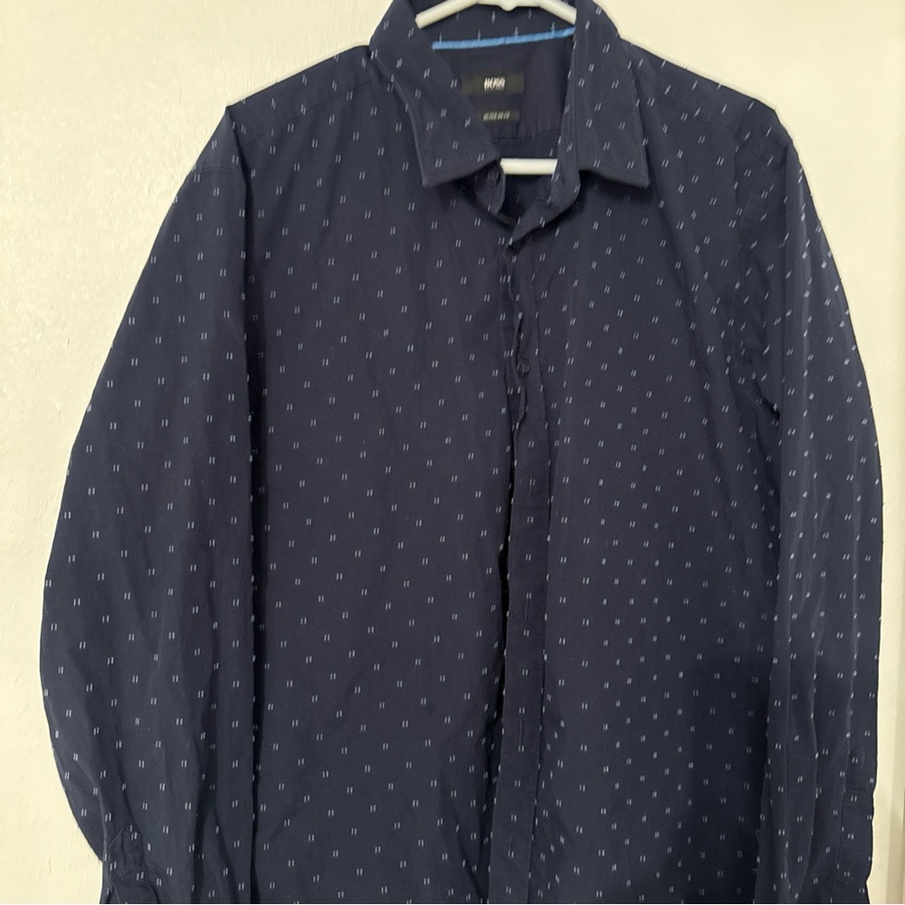 Hugo Boss Blue Dress Shirt Elegant Design